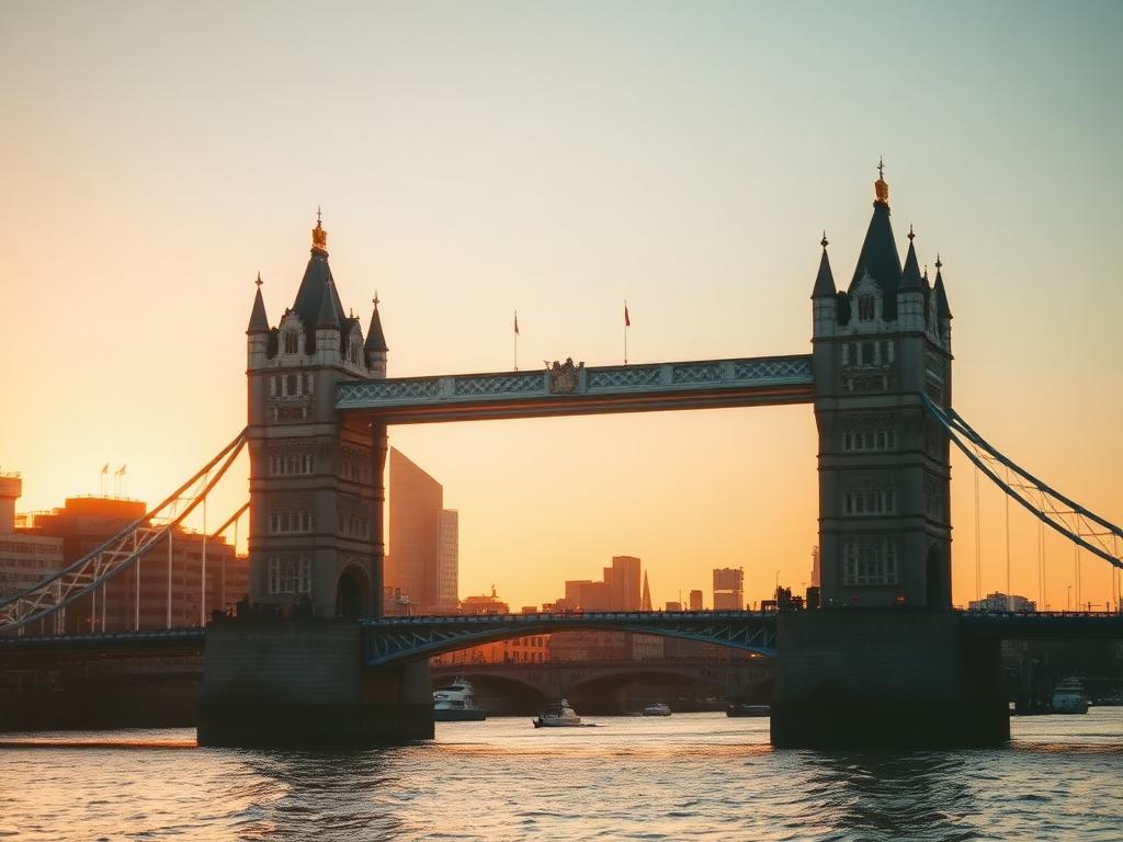 Tower Bridge in London at golden hour